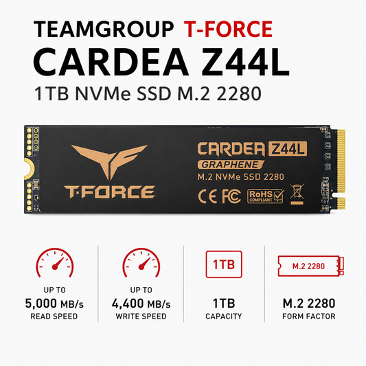 Team Tforce Cardea Z44L 1TB NVME SSD M.2 2280 (TM8FPL002T0C127)