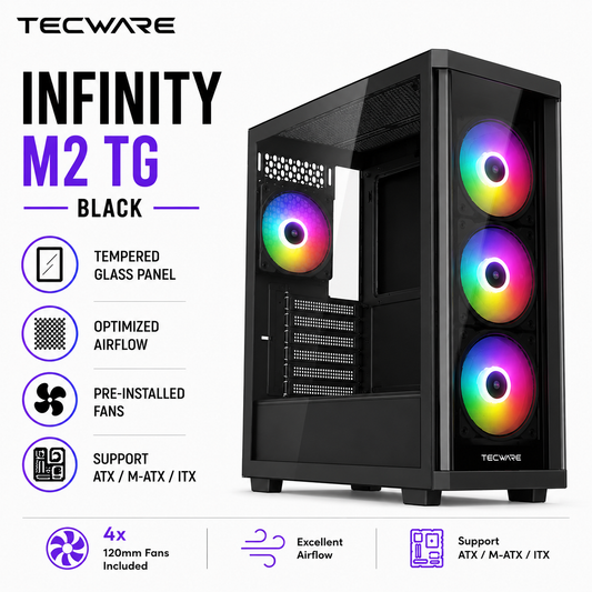 Tecware Infinity M2 TG Black (TWCA-INF-M2-WH)