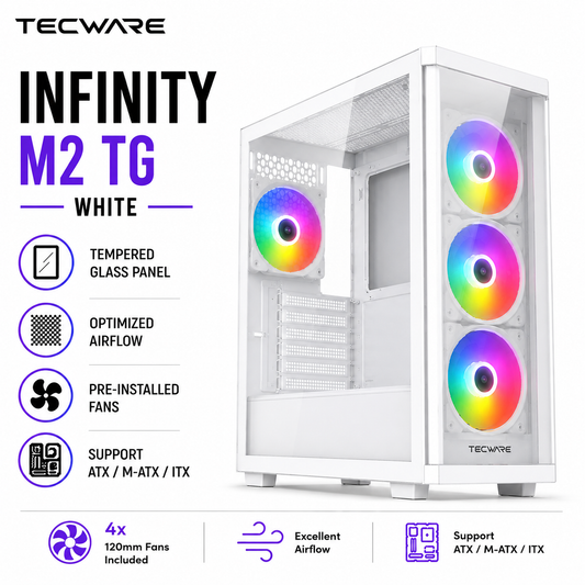 Tecware Infinity M2 TG White (TEC-MIR-240-ARGB-BL)