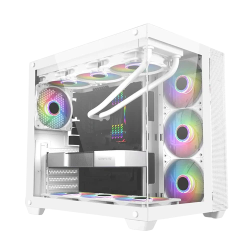 Trendsonic Frontier Igloo IG30A Black Dual Chamber Gaming ATX Case White