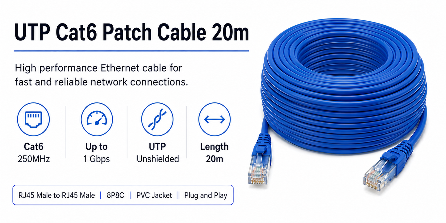 UTP Cat6 Patch Cable 20m