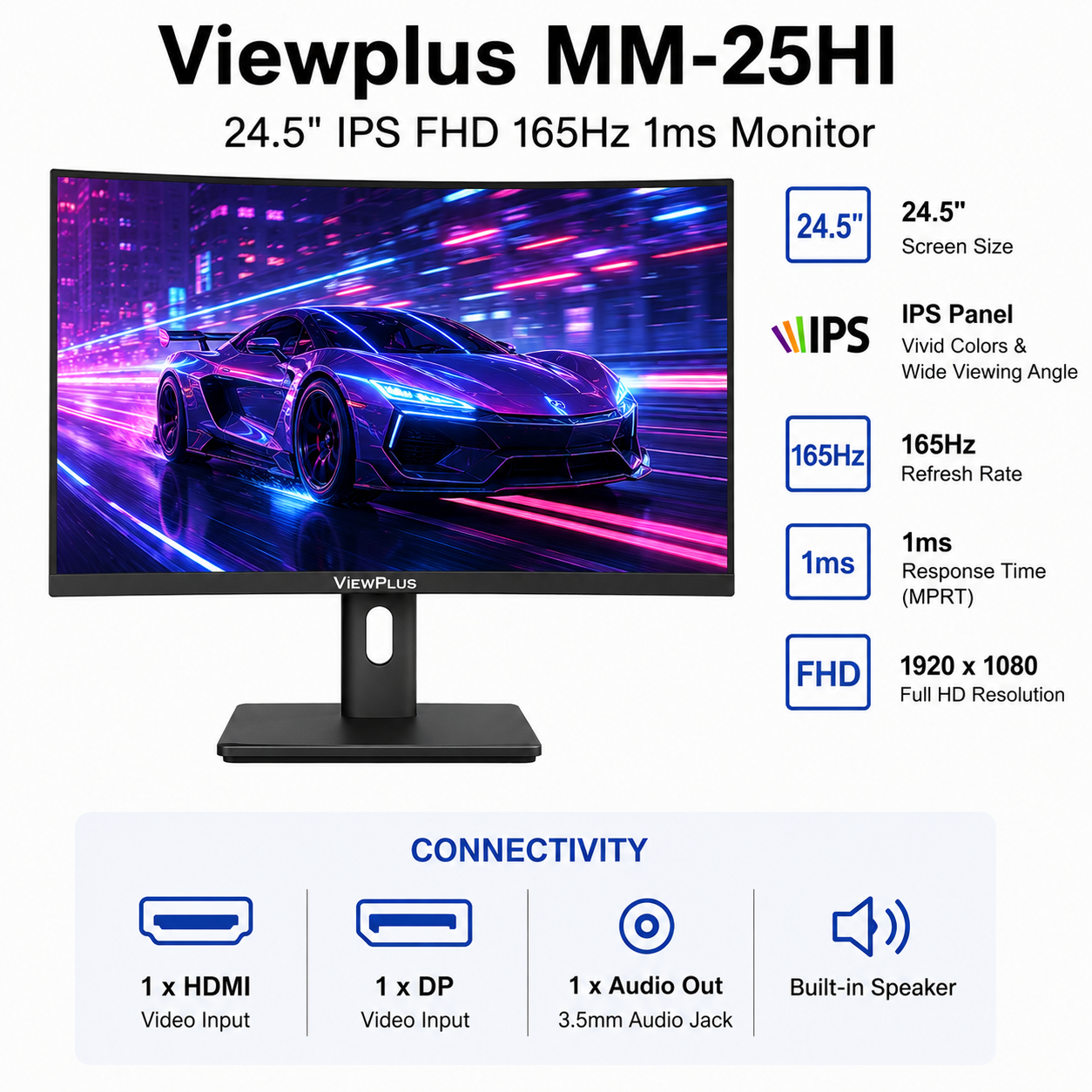 Viewplus MM-25HI 24.5" IPS FHD 165Hz 1ms Monitor (MM-25HI)