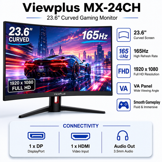 Viewplus MX-24CH 23.6" Curved 165Hz 1920*1080, DP+HDMI+Audio (MX-24CH)