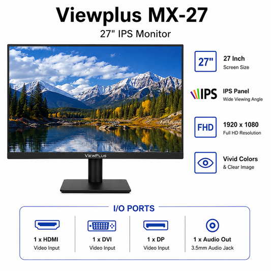 Viewplus MX-27 27 inch IPS, I/O Ports:HDMI+DVI+DP+Audio (MX-27)
