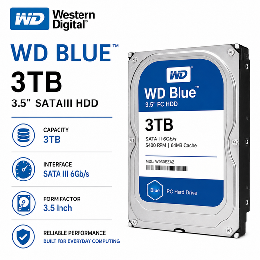 WD BLUE 3.5" 3TB SATAIII HDD (WD30EZAX)