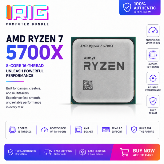 AMD RYZEN 7 5700X 3.4-4.6 GHz 8-Core Socket AM4 (Boxed) (100-000001236MPK)